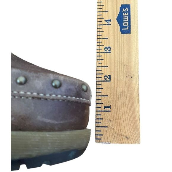 Dr Martens Una Brown Leather Chunky Heel Platform Clog Mule Shoe Sz 9 - Picture 12 of 16